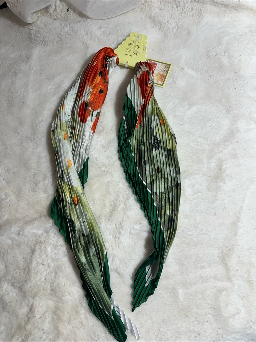 Sunday state orange and green florals scarf